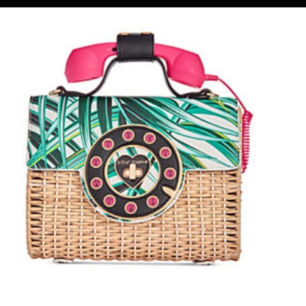 Betsey Johnson straw purse